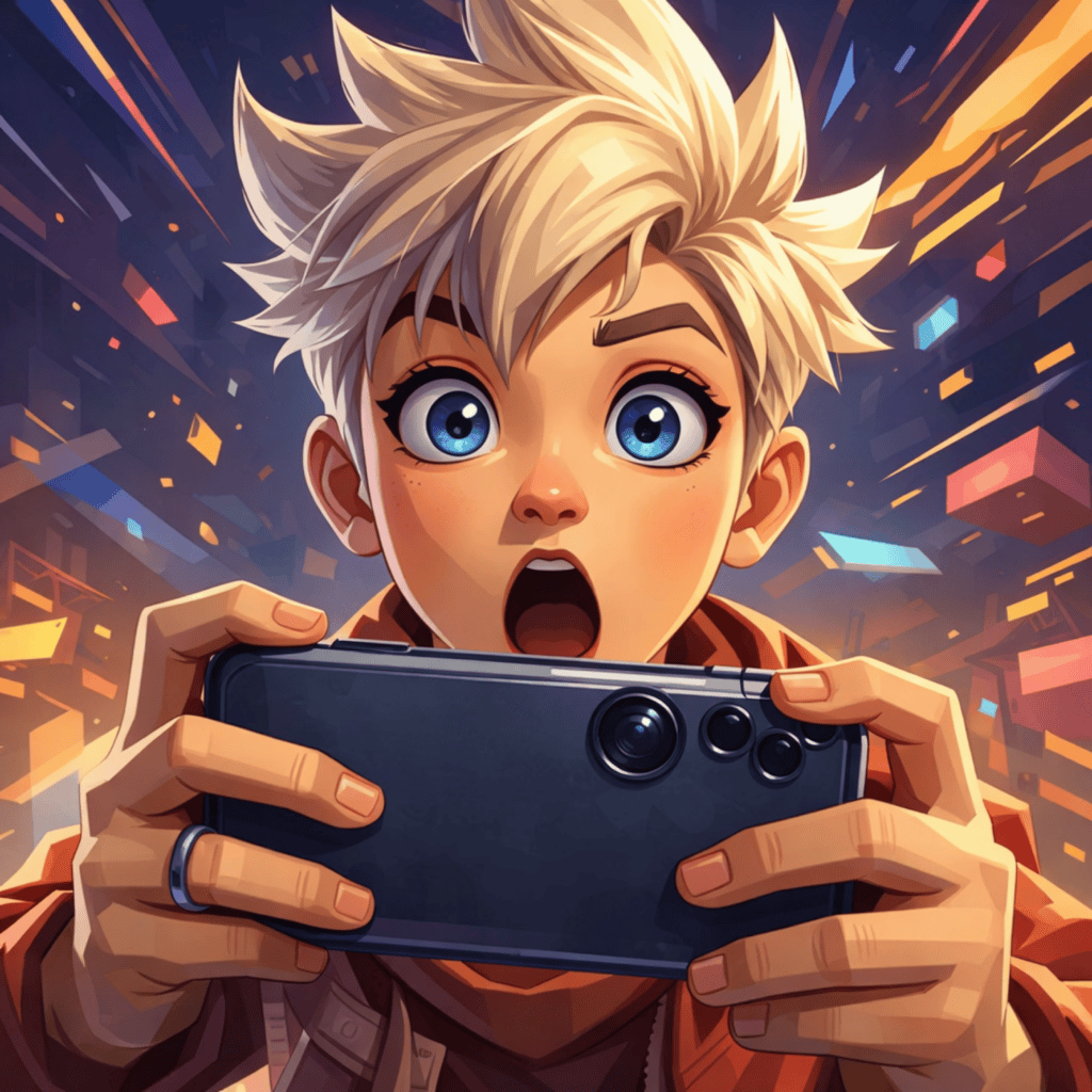 a boy with his phone